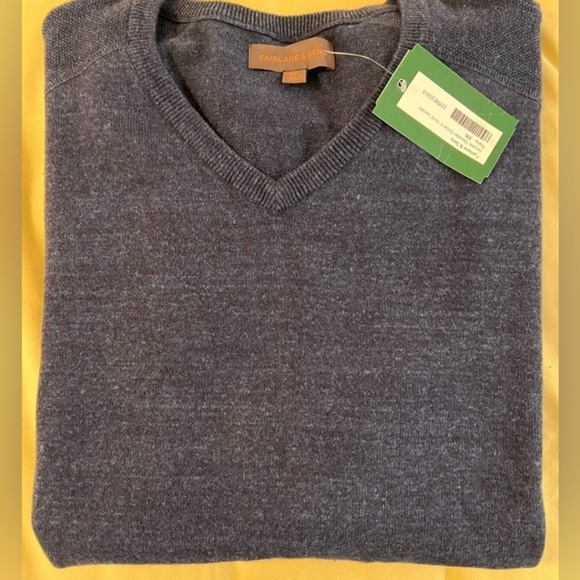 NWT Fairlane & Sons Stitch Fix sweater Blue Navy Size XXL V-Neck Men - Picture 7 of 8